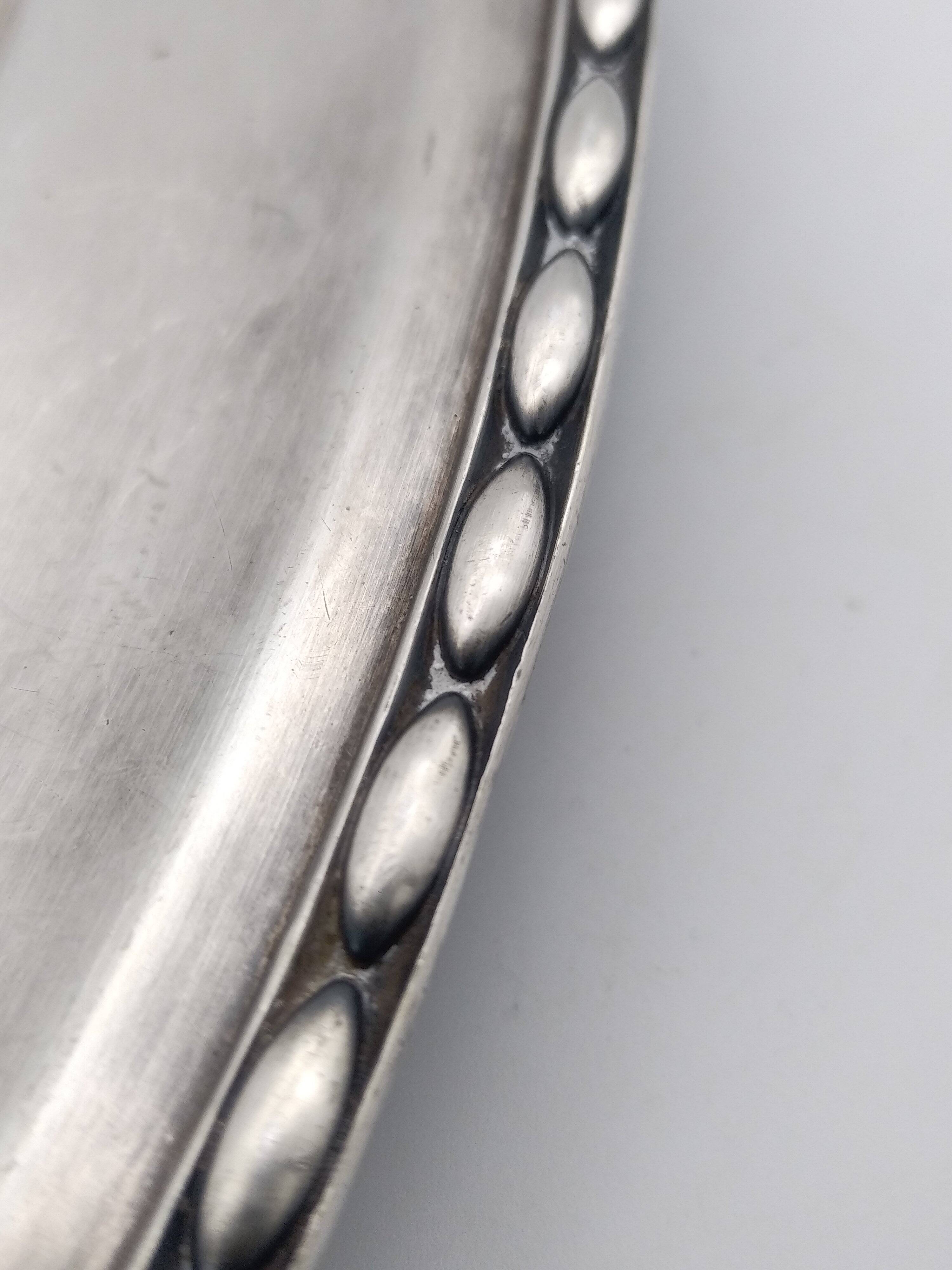 Silver metal tray. Art deco. Armand Frénais