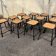 Set of 12 black industrial stools