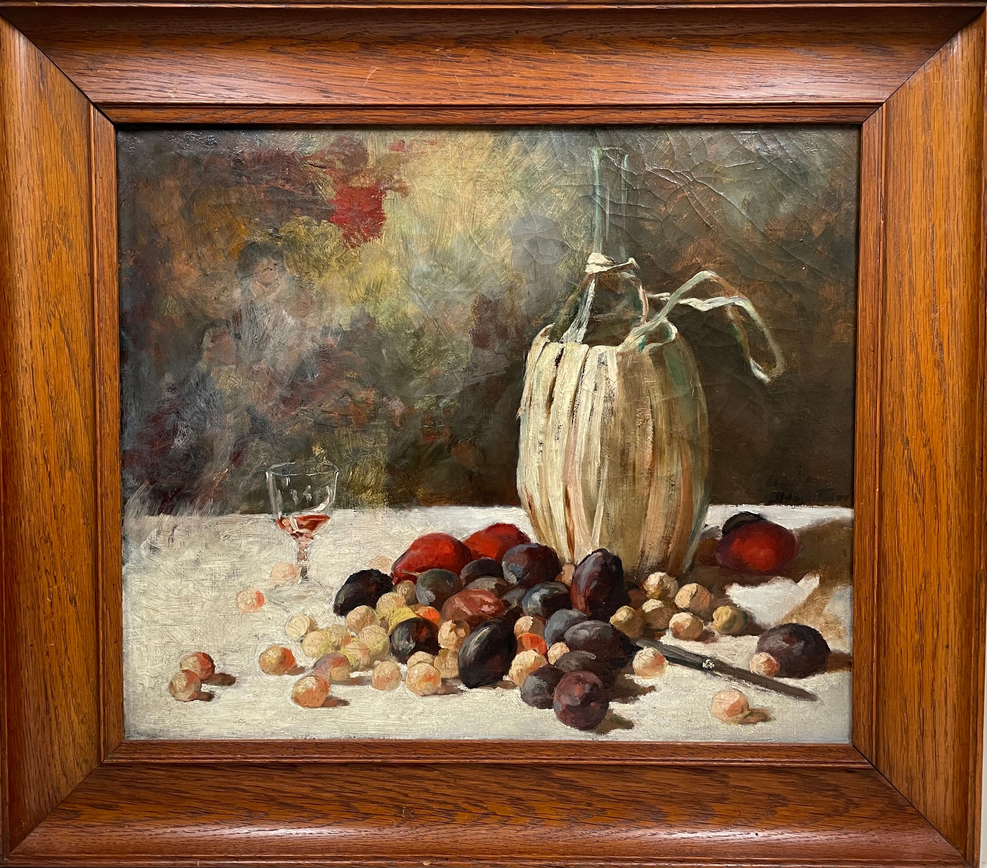 Still life with plums
