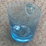 Vintage Biot Blue Blown Glass Ice Bucket