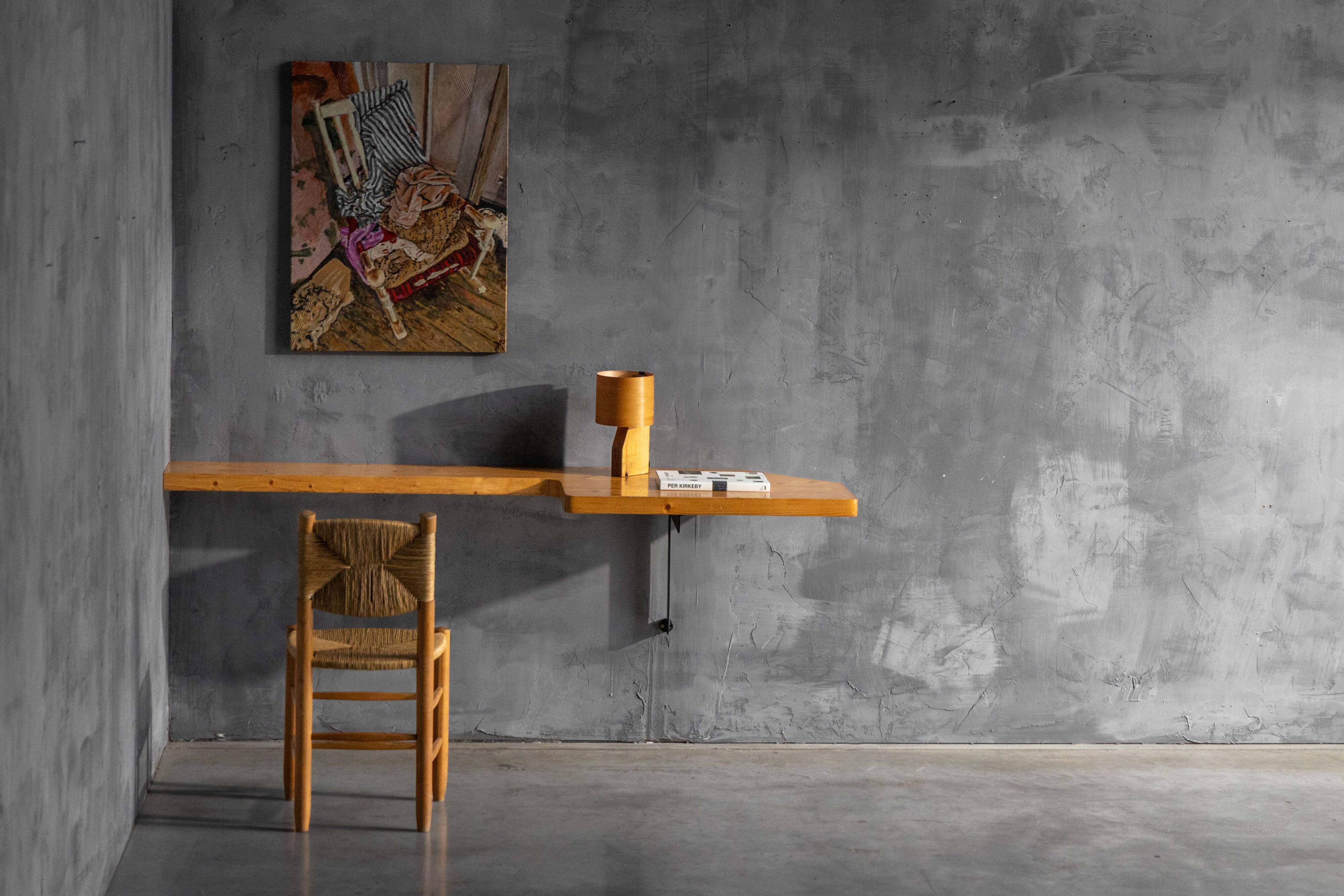 Wall-mounted console table by Charlotte Perriand, France, 1950s