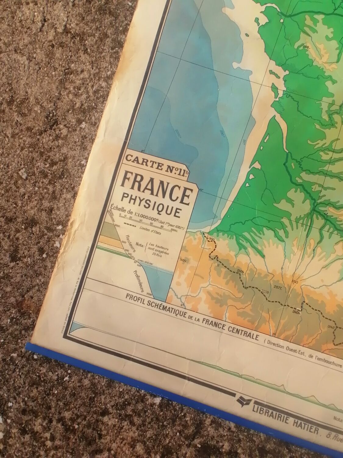 Old map of the France N°11 Hatier Kaeppelin.