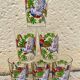 Six vintage parakeet glasses