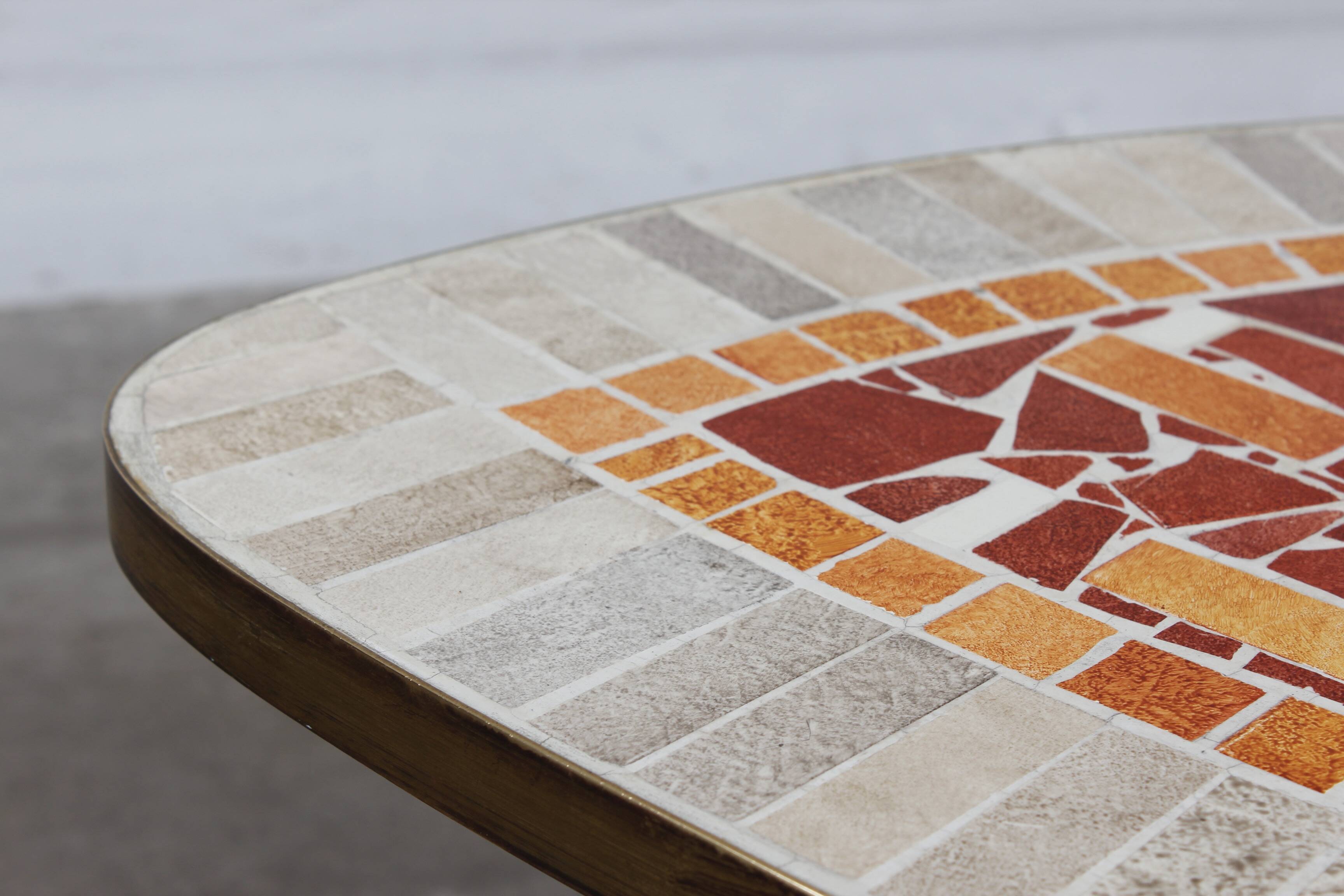 Artist mosaic table K. Theessen coffee table vintage