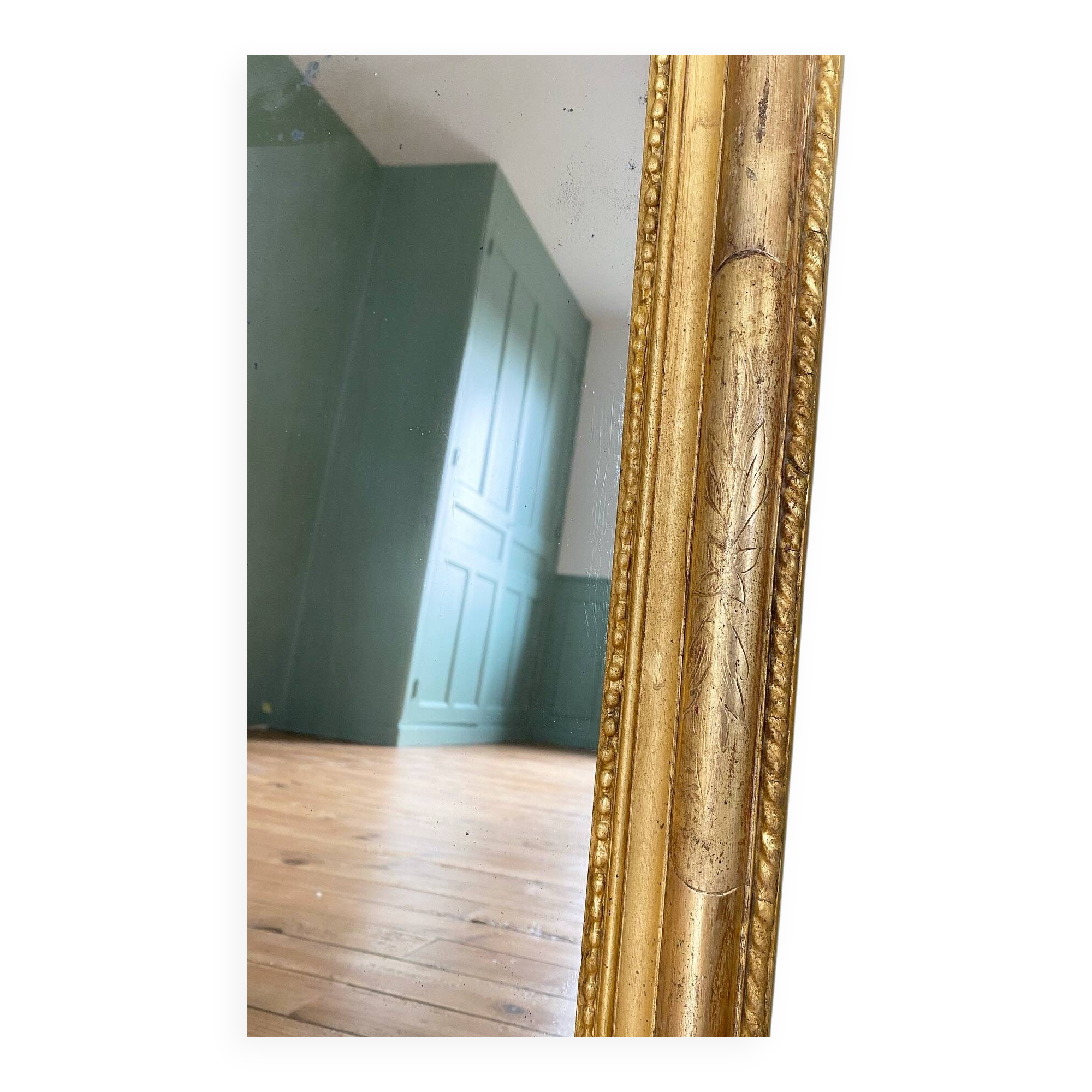 Louis-Philippe mirror gilded with gold leaf