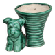 Green ceramic empty pocket dog statue