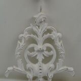 Pair of white patinated wood wall lamps