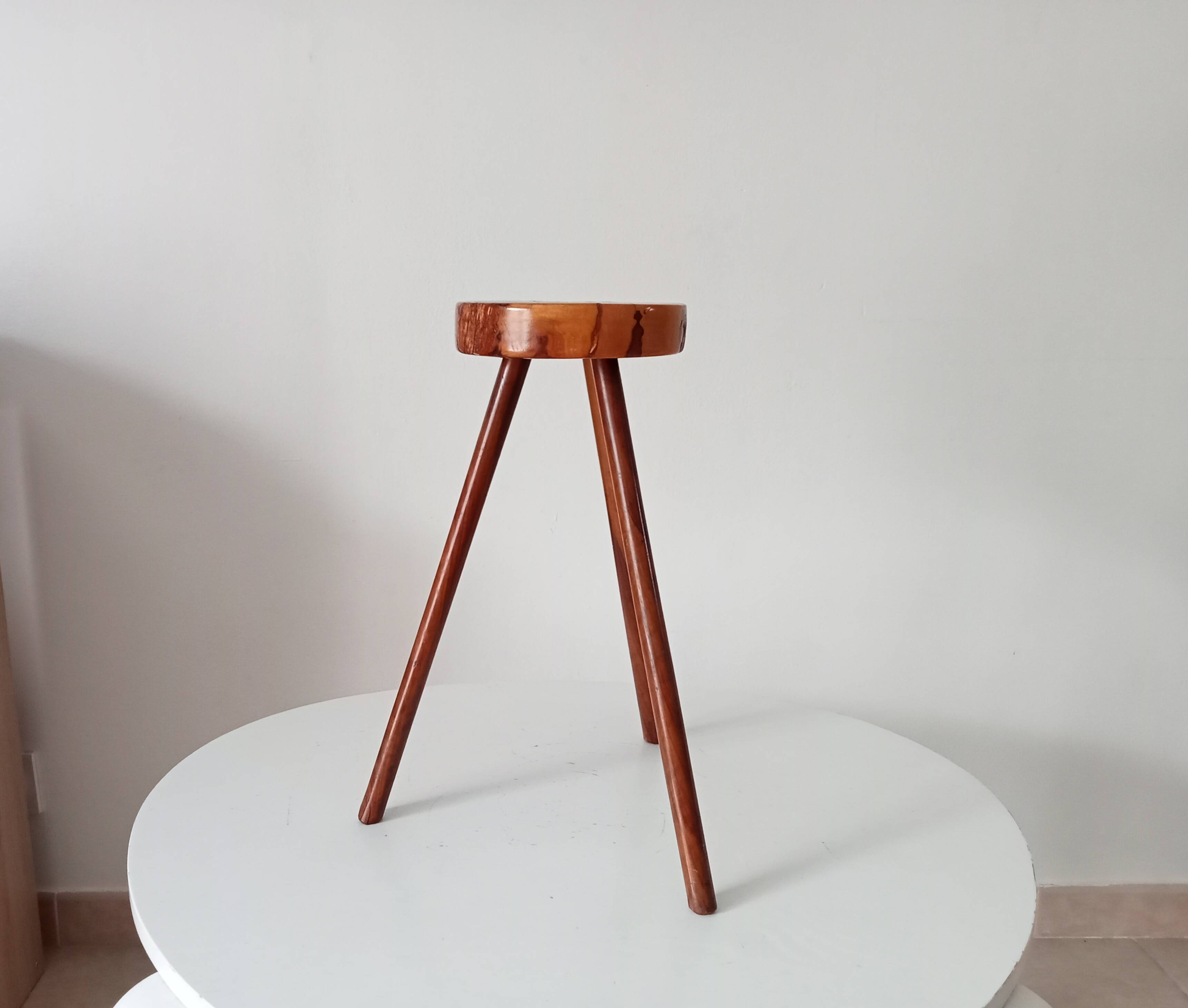 Brutalist tripod stool from the 1960s.