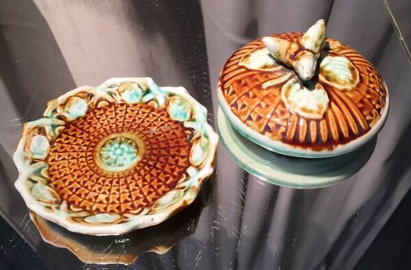 Necessaire de fumeur en barbotine onnaing annees 1930 1940