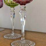 Set of 6 large Rhine wine glasses Roemer in colored crystal