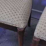 Six Art Deco chairs. Oak and original crushed velvet.