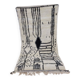 Handmade wool Berber rug 245x142 cm