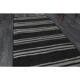 1970s Turkish Oushak Handmade Wool Cotton Black Runner Rug 63x246