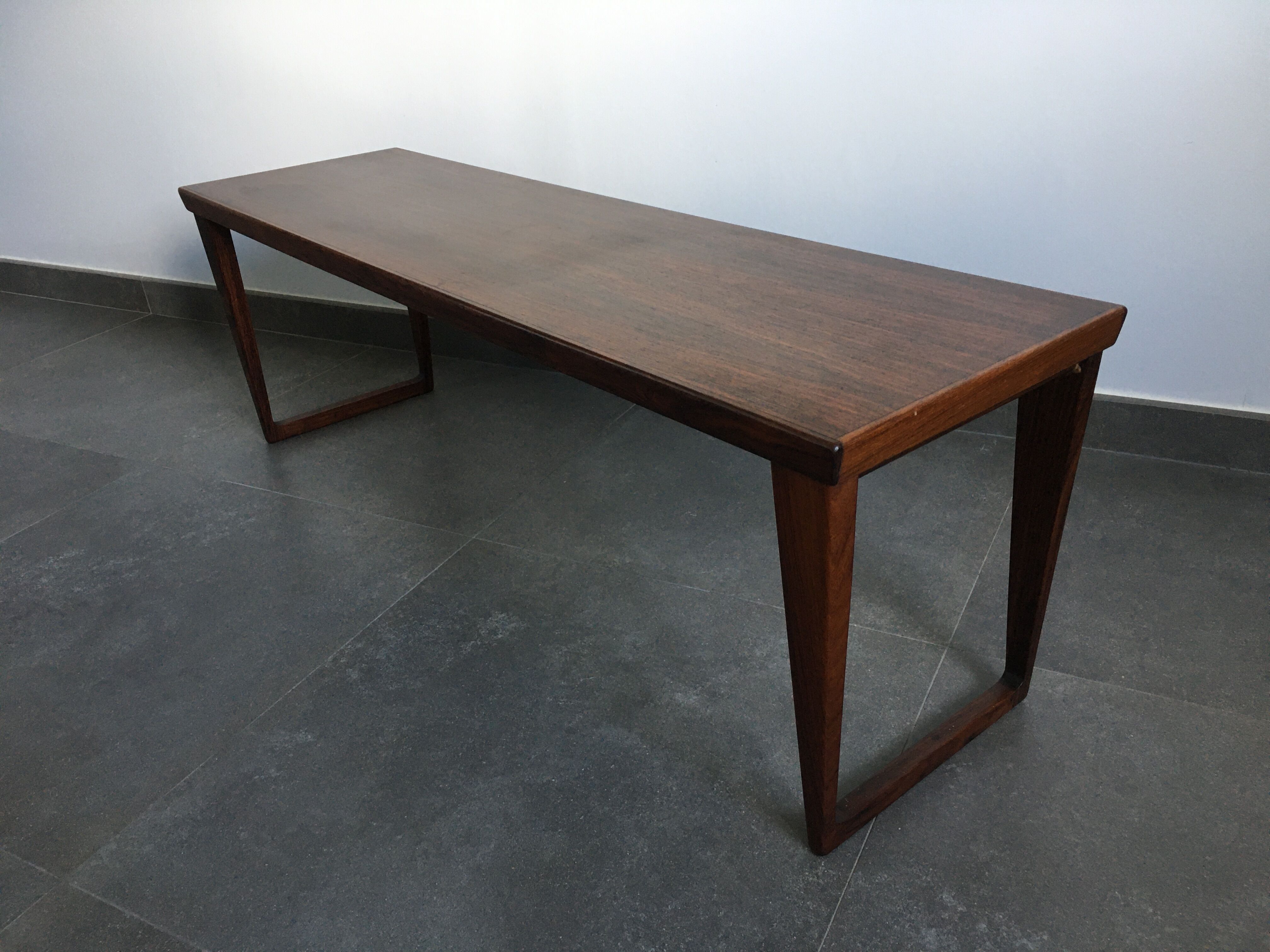Scandinavian rosewood mirror and bench by Aksel Kjersgaard 60s