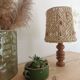 Lampe macramé vintage pied bois