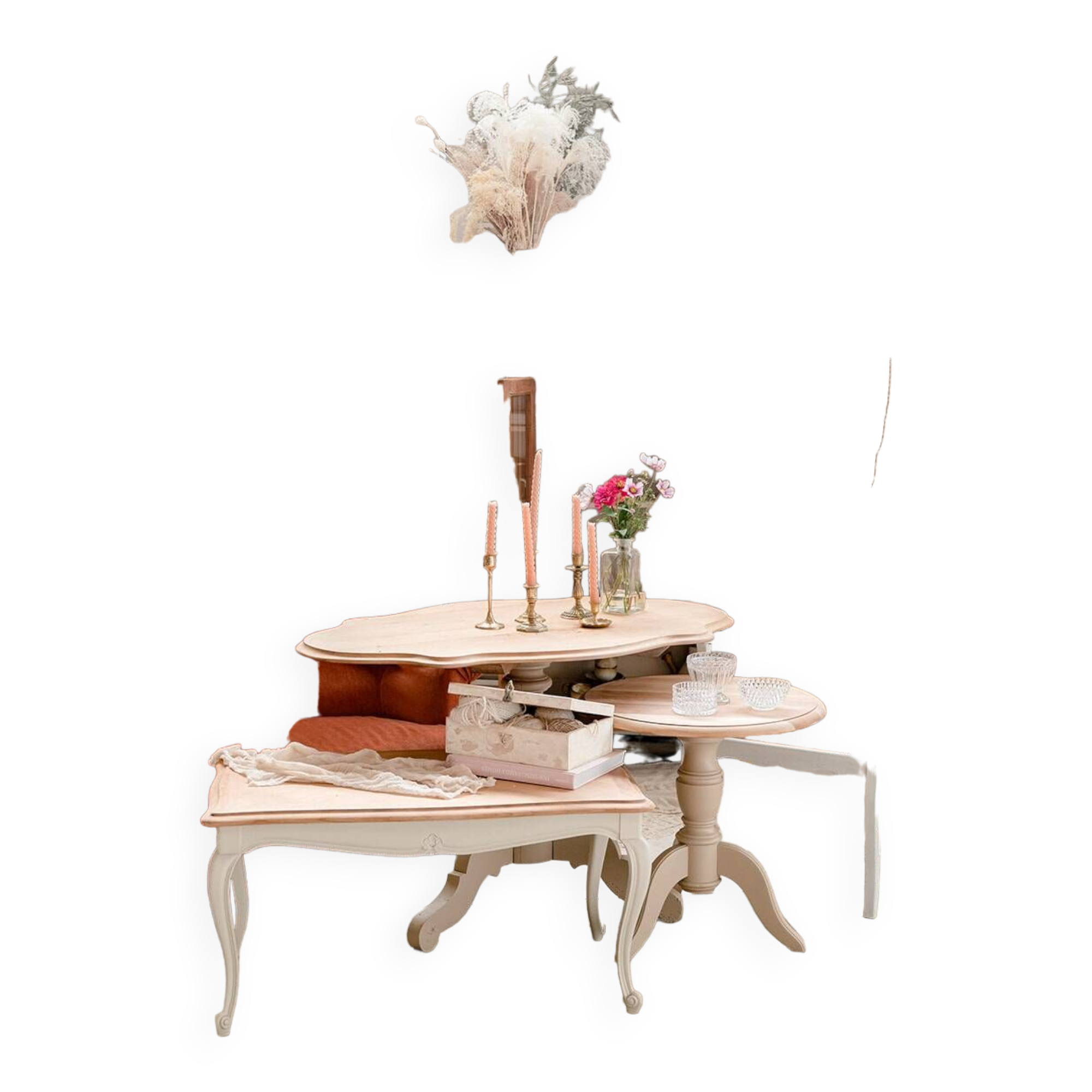 Old wooden pedestal table