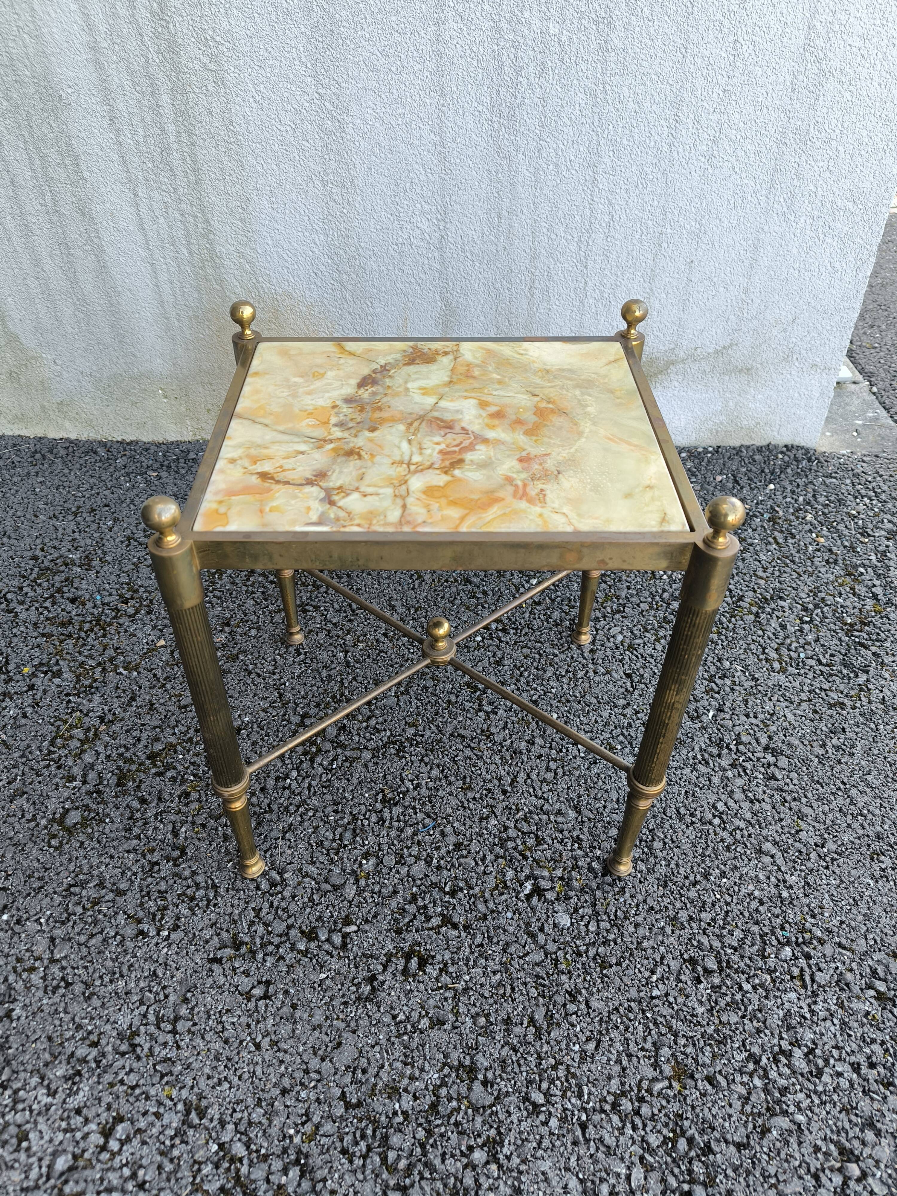 Brass onyx coffee table