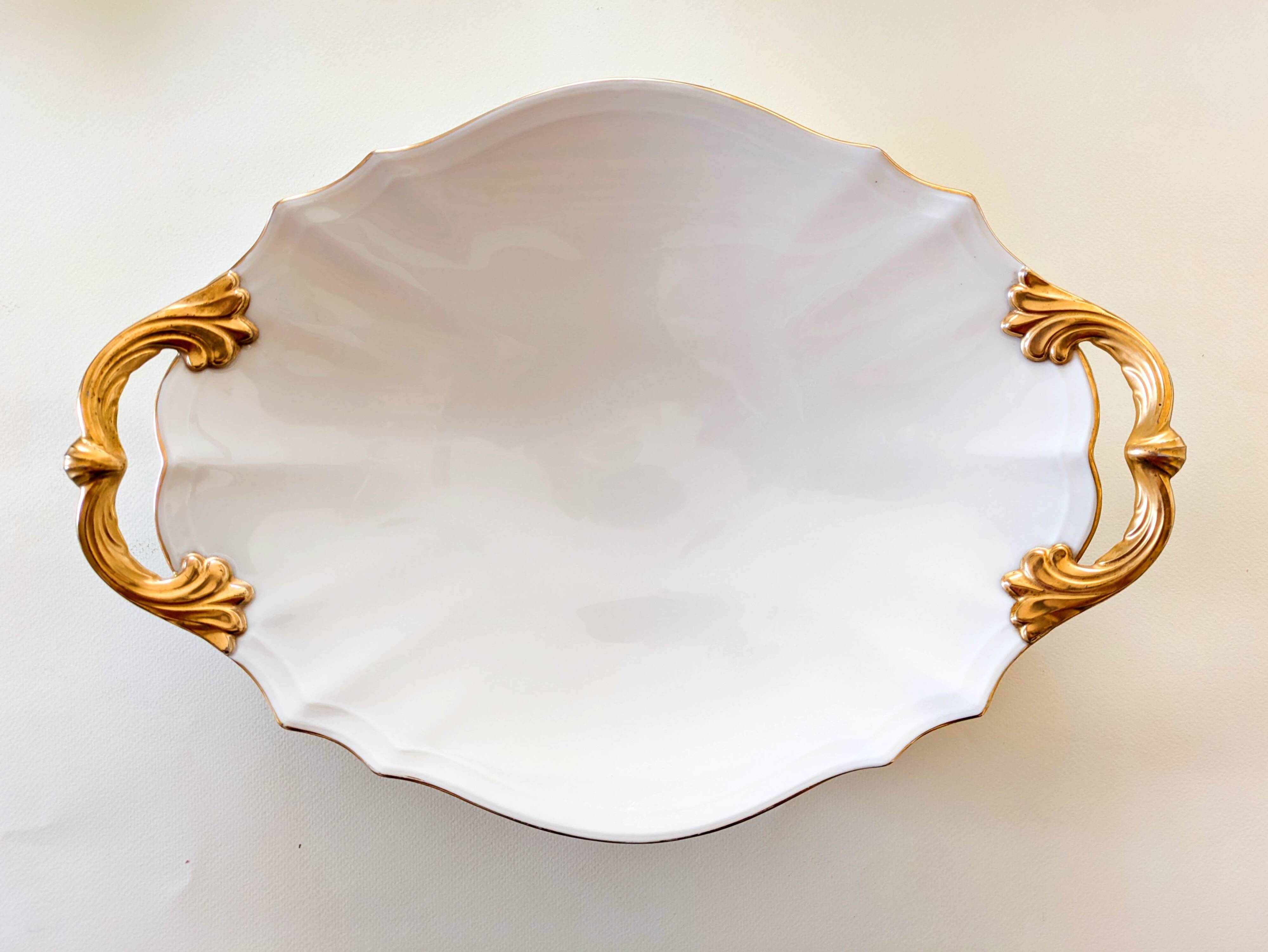 Large oval dish Lenox 24 carat gold L42cm