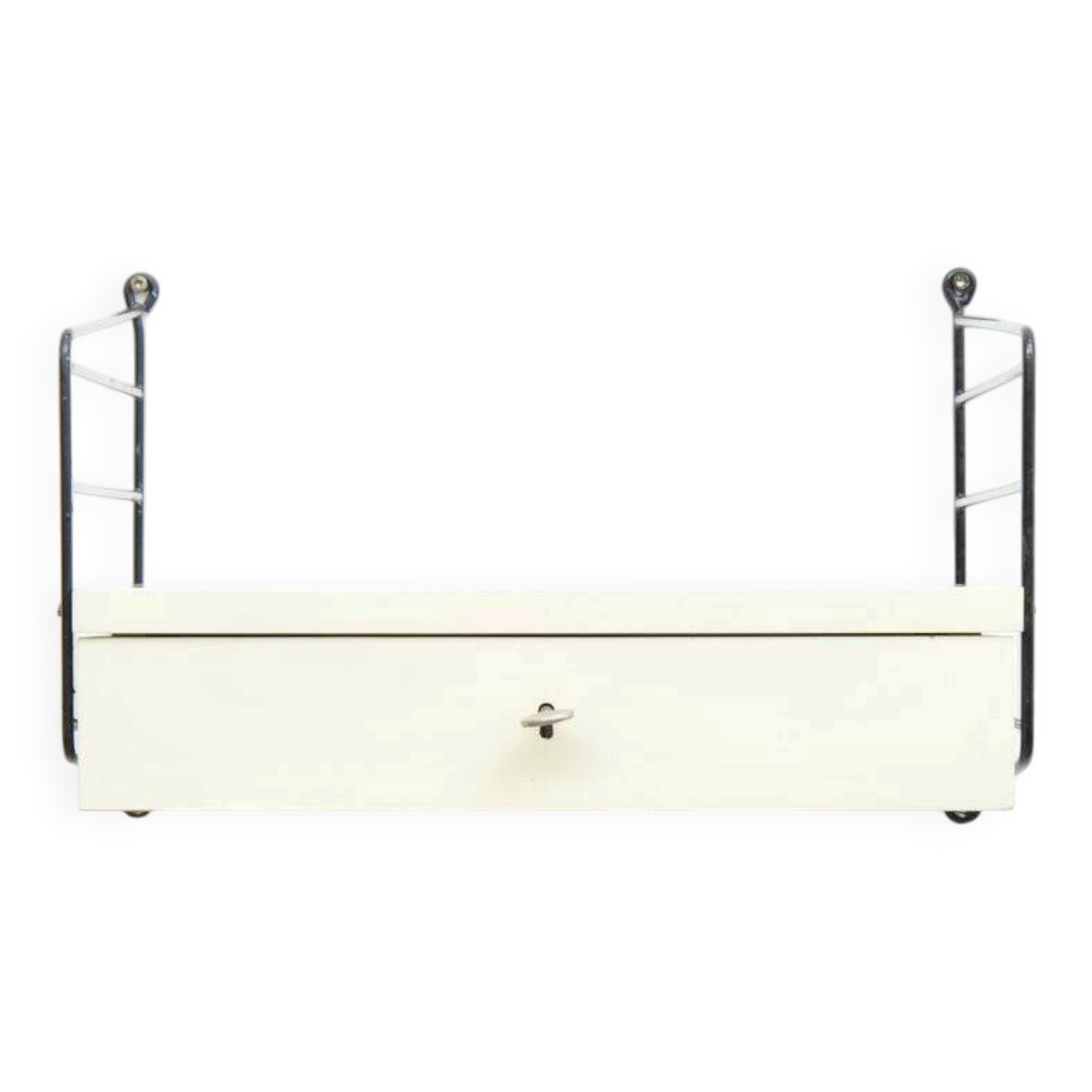 White String shelving system with drawer element and ladders by Kajsa & Nisse Strinning, 1940s
