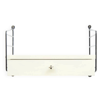 White String shelving system with drawer element and ladders by Kajsa & Nisse Strinning, 1940s