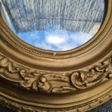 Golden ancient oval mirror  51x43cm