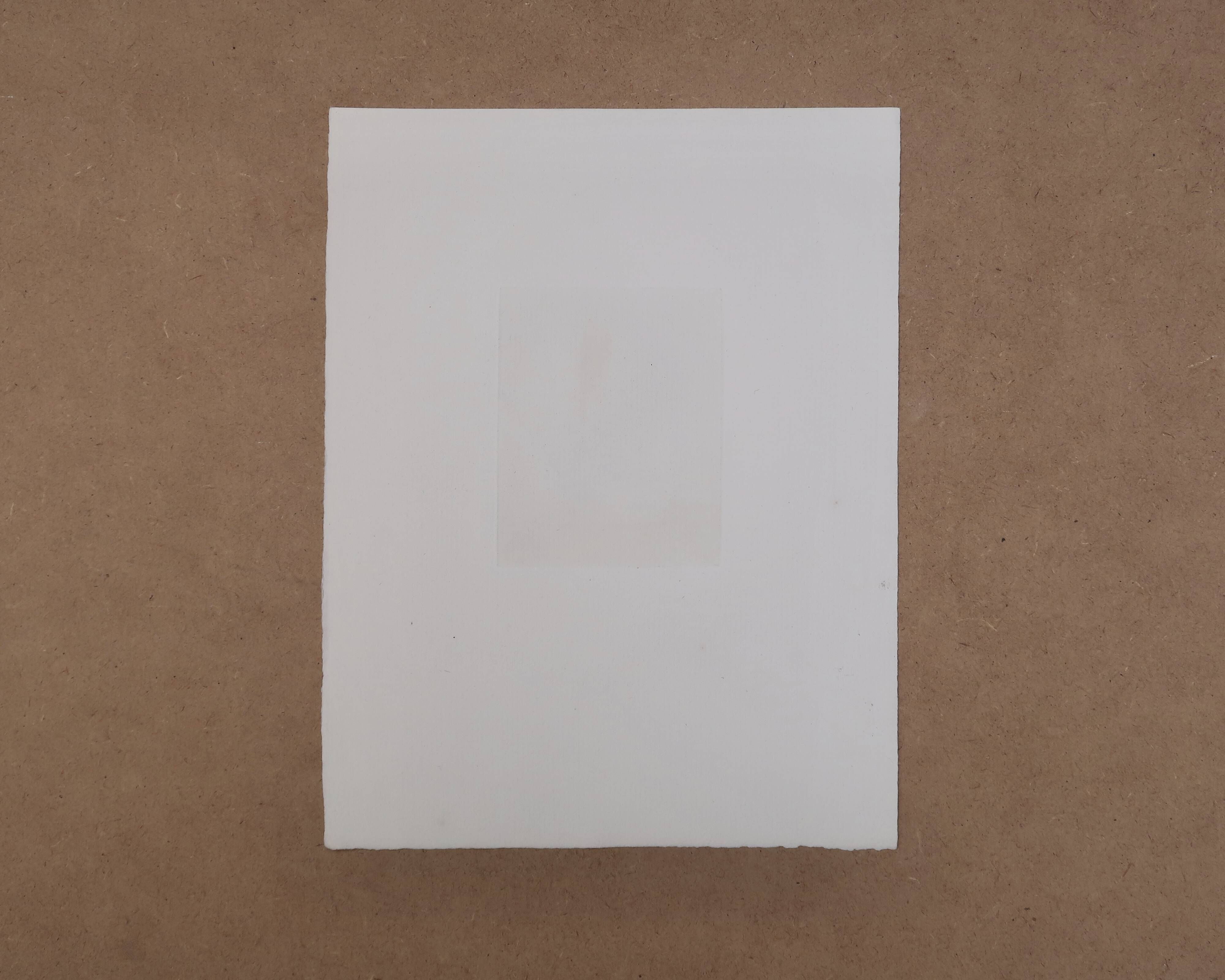 Gravure abstraite minimaliste en noir et blanc de Terry Haass, années 60