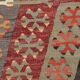 Pastel Tones Geometric Pattern Turkish Woven Wool Kilim Rug, 185x350 Cm