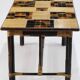 Adrien audoux & frida minet (20th century), dining table in stained rattan,
