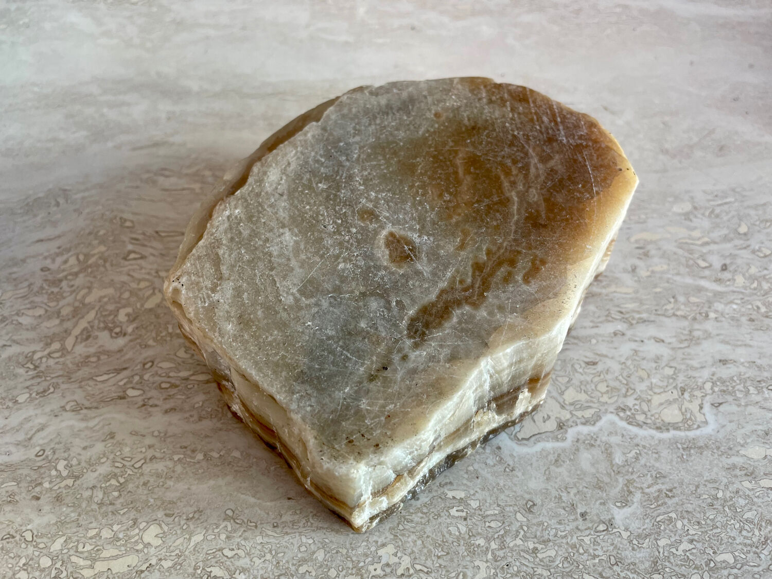 Brutalist vintage onyx marble ashtray