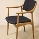 Scandinavian chair 1960 curved armrests