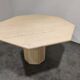 Vintage octagonal travertine dining table, 1970s