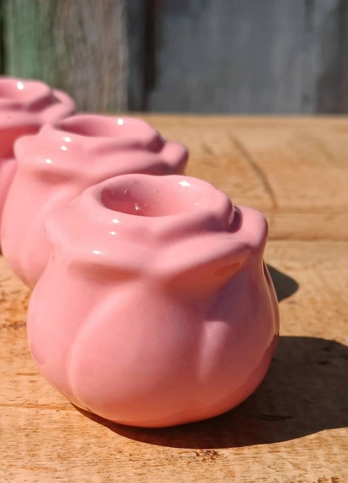 Rose button candle holders set of 6