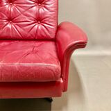 Red leather armchair design 1950