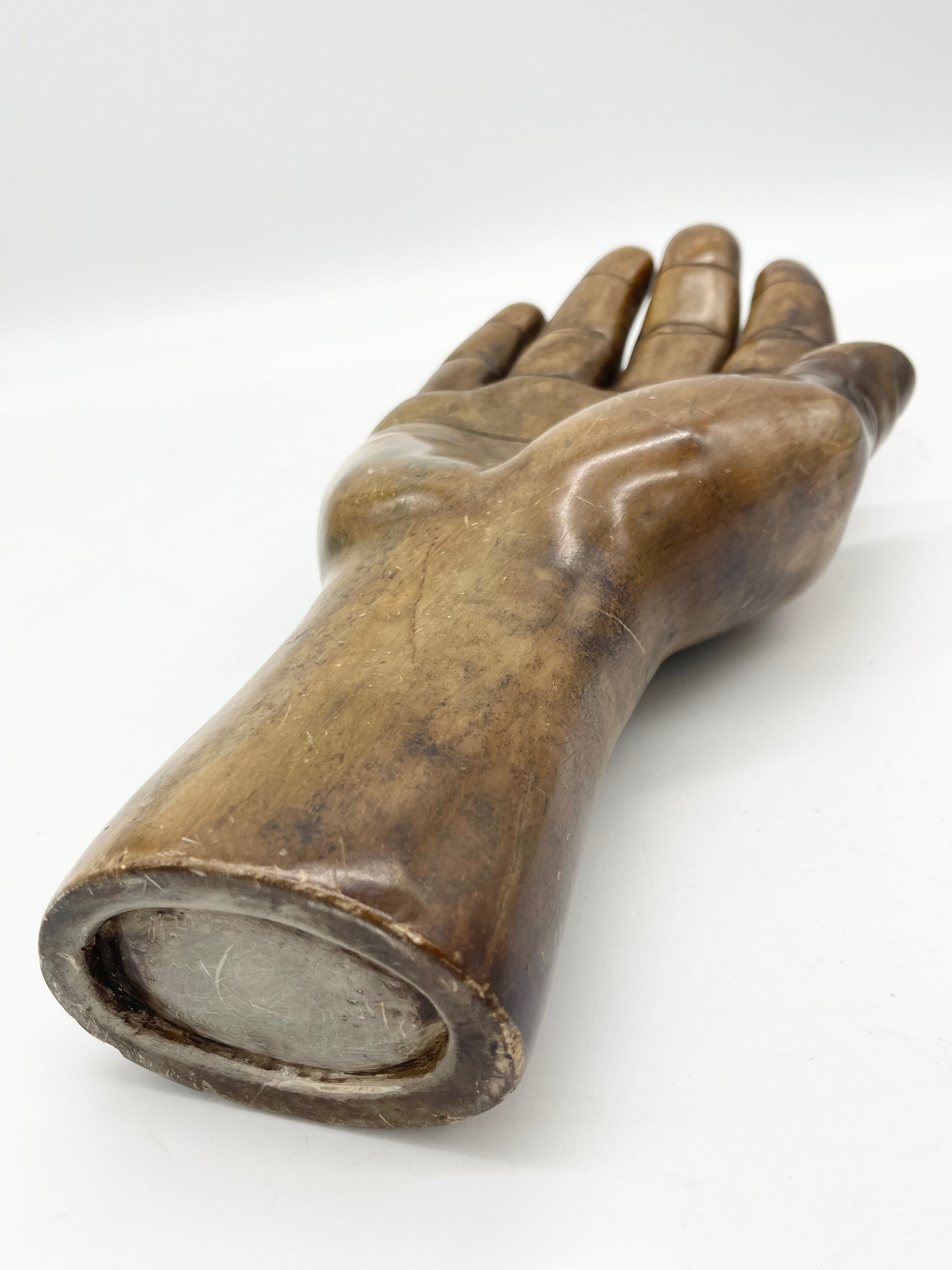 Large sculpture hand / empty pocket plaster 1960 jean Jacques Goma Vibreville