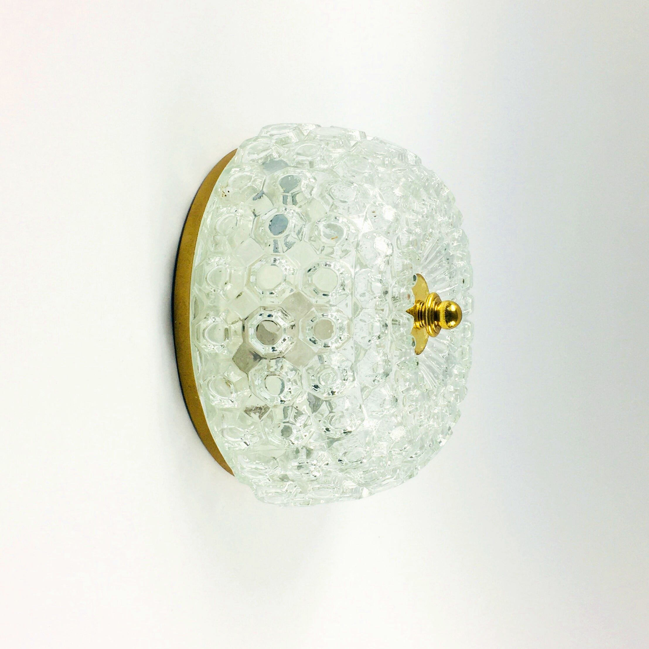 Paire d’appliques murales en verre du milieu du siècle ou de supports encastrés par Helena Tynell pour le Limbourg, Allemagne, années 1960