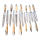 Exquisite set of twelve antique Art Nouveau knives (6+6)