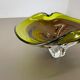 Heavy Multicolor Murano Glass "Centerpiece" Bowl Shell Element Murano Italy 1970