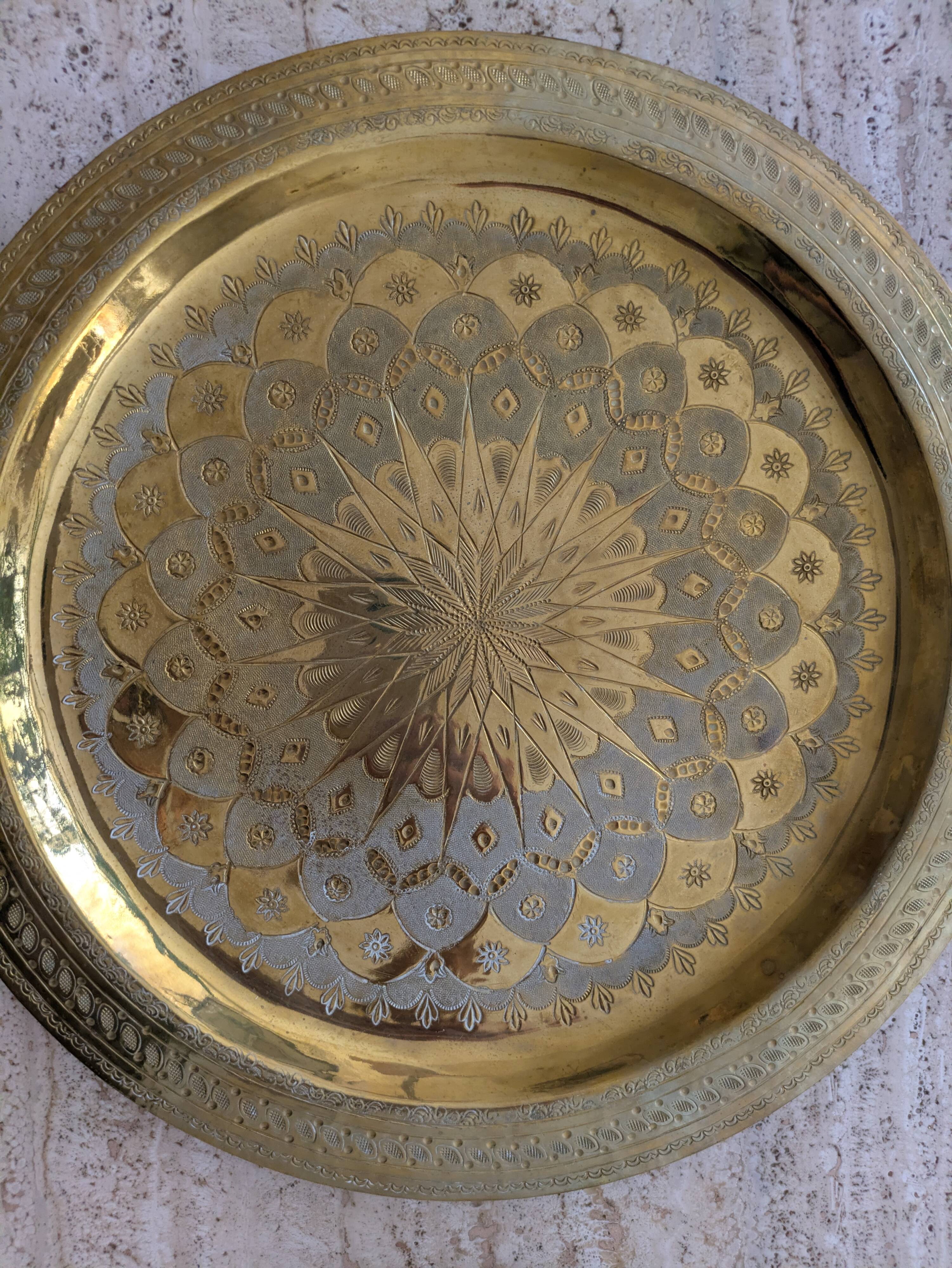 Set of 7 Vintage Brass Wall Plates