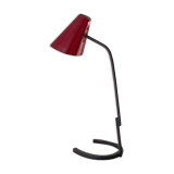 Cocotte lamp in red and black metal, design of the 50s.