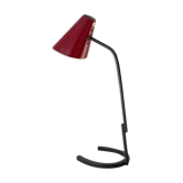 Cocotte lamp in red and black metal, design of the 50s.