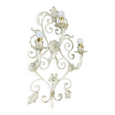 1 of 3 xxl 73cm white Metal Florentiner Theatre wall Light, Italy, 1970s