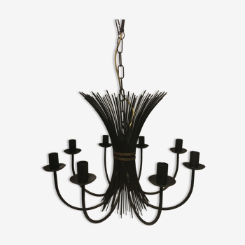 Black metallic bouquet chandelier