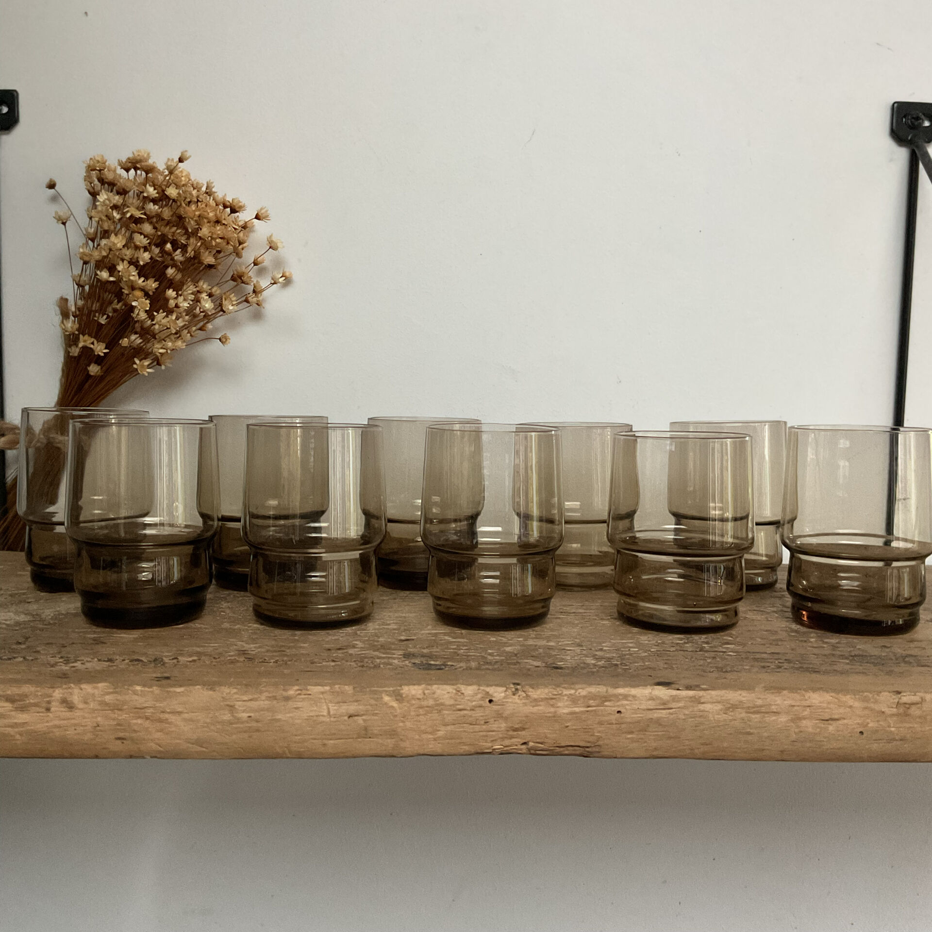 10 small vintage handmade glasses