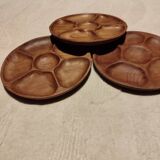 Set of 3 teak plates