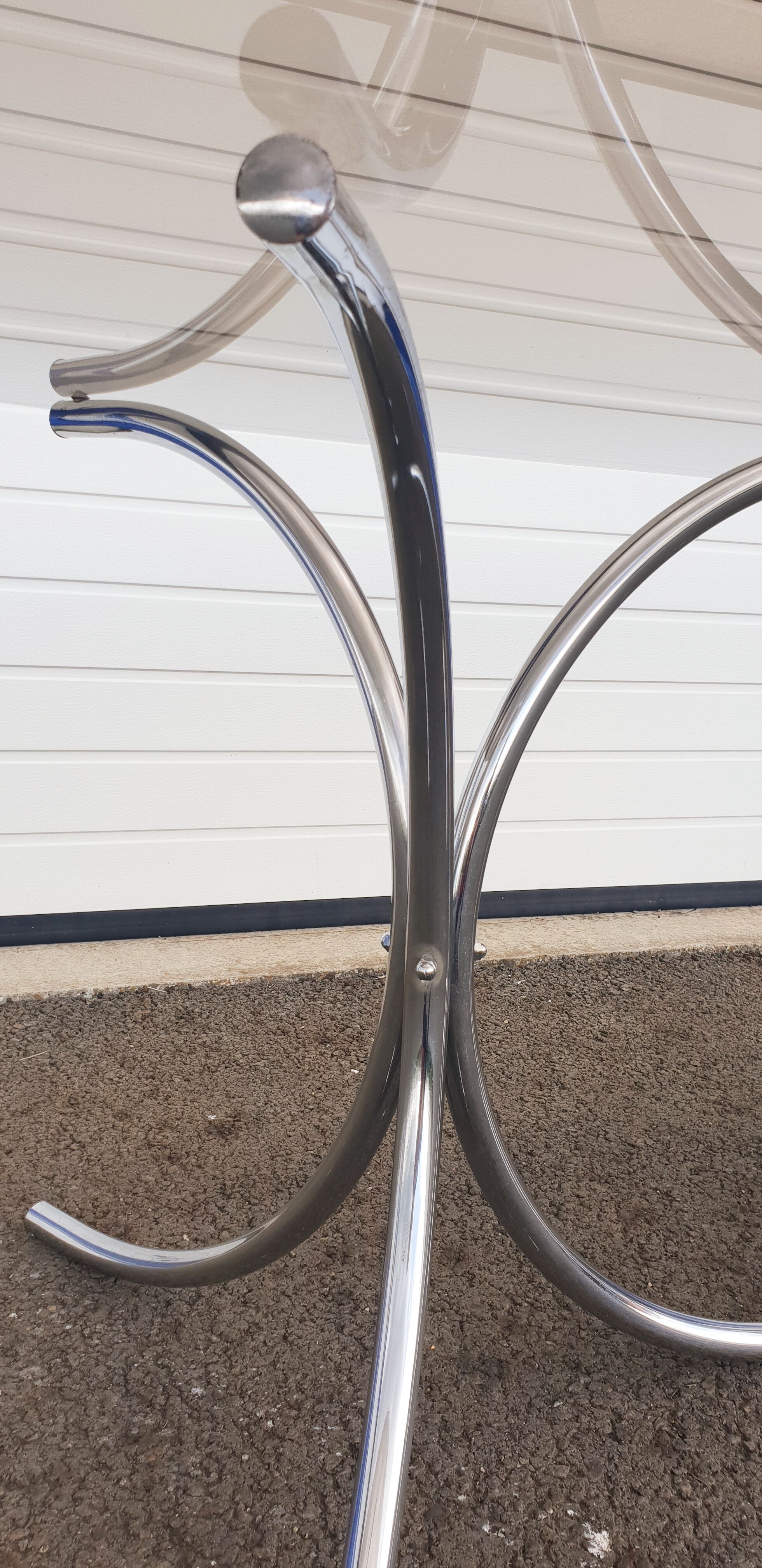 Vintage glass oval table