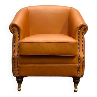 1980 vintage leather club armchair