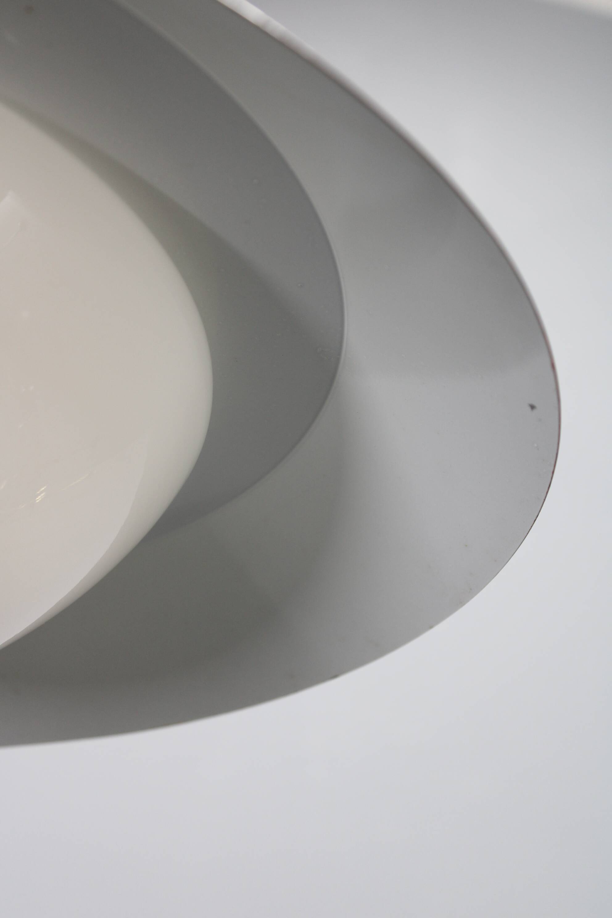 1970s Czechoslovak mid-century orange opaline glass pendant lamp