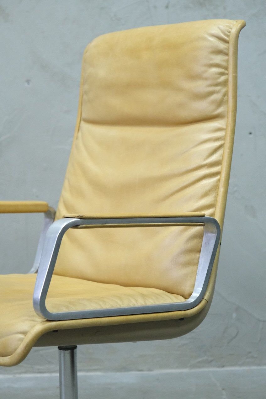 Office Leather Armchair by Delta Design for Wilkhahn, 1960s