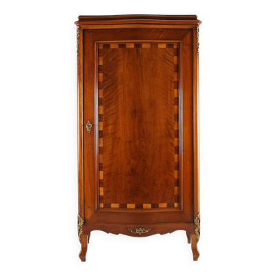Cabinet en bois ancien avec marqueterie et décorations en bronze, France vers 1860