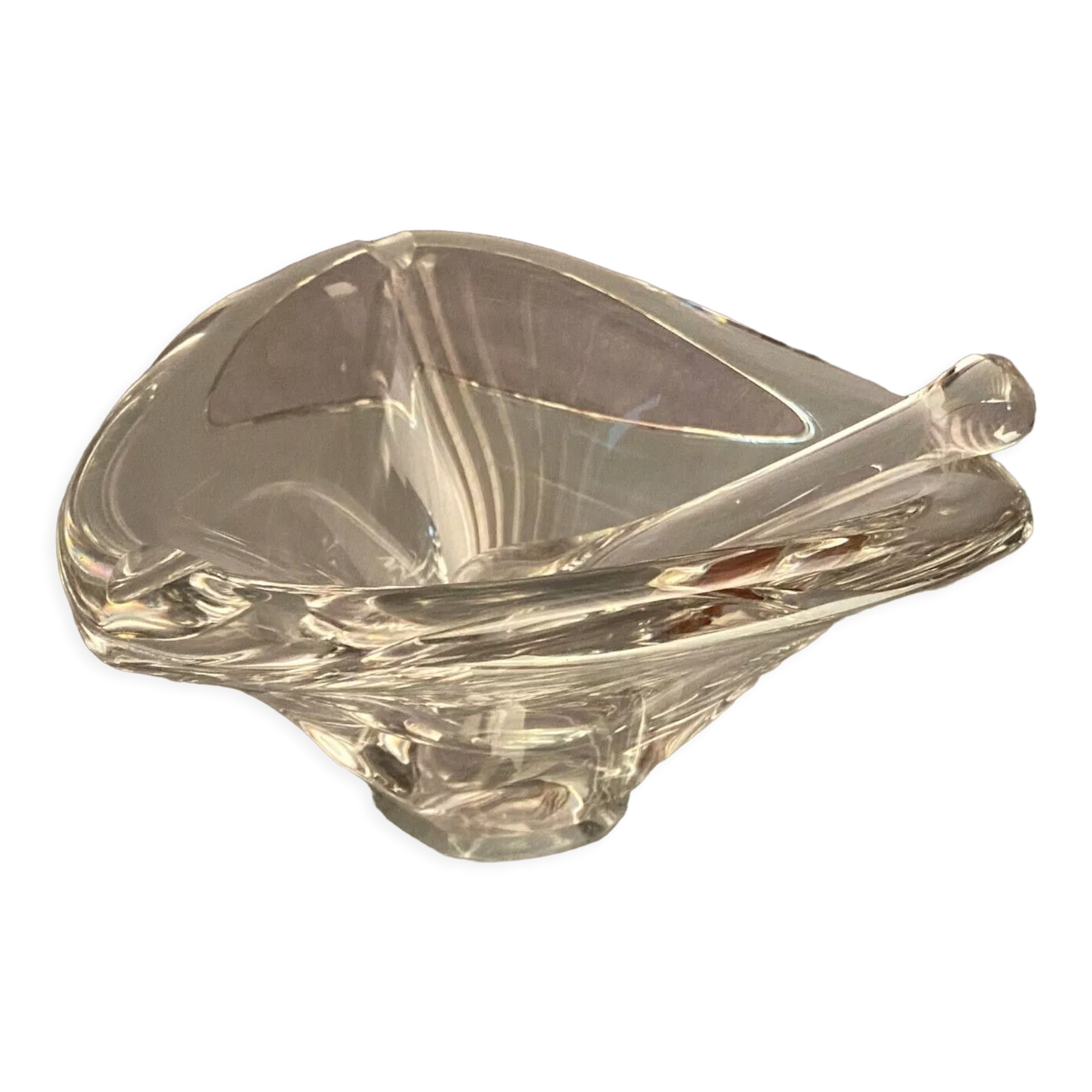 Mortar with crystal pestle signed daum